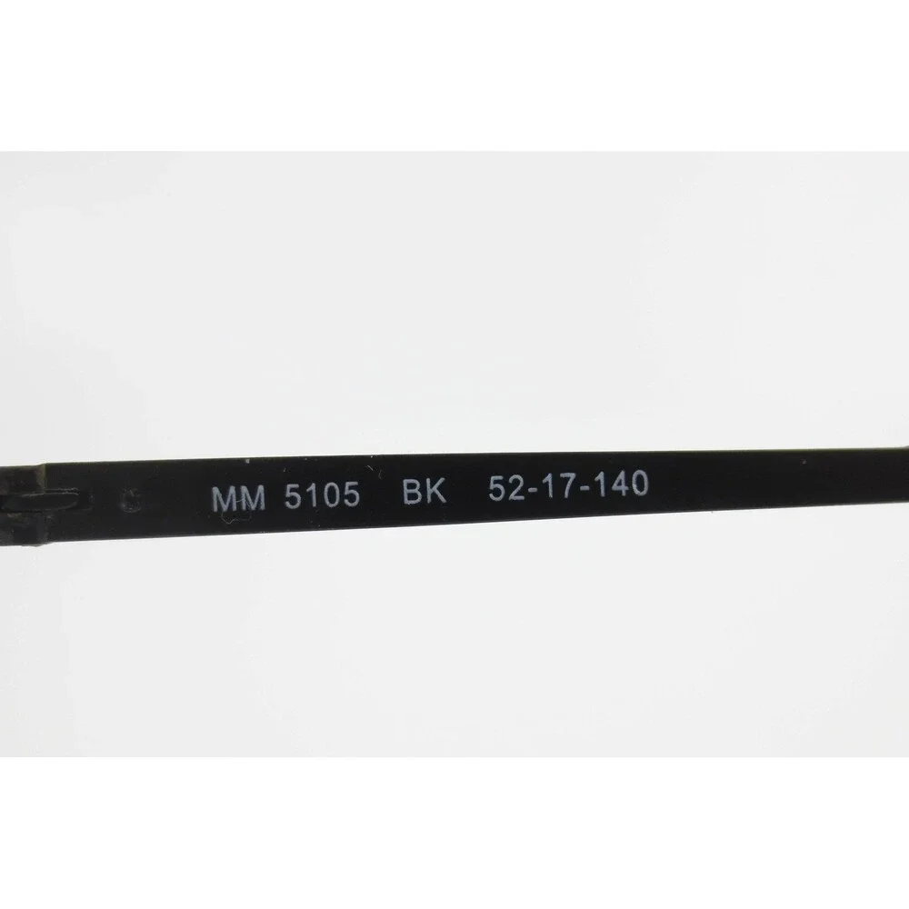 MM 5105 BK Rectangular Black Metal Eyeglass Frames 52-17-140 Full Rim Glasses